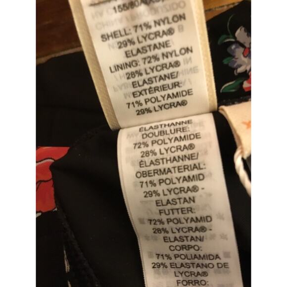 TORY BURCH SWIMWEAR BLACK TEA ROSE FLORAL PRINT BIKINI BOTTOMS HIPSTER Sz XS NWT - Picture 7 of 8